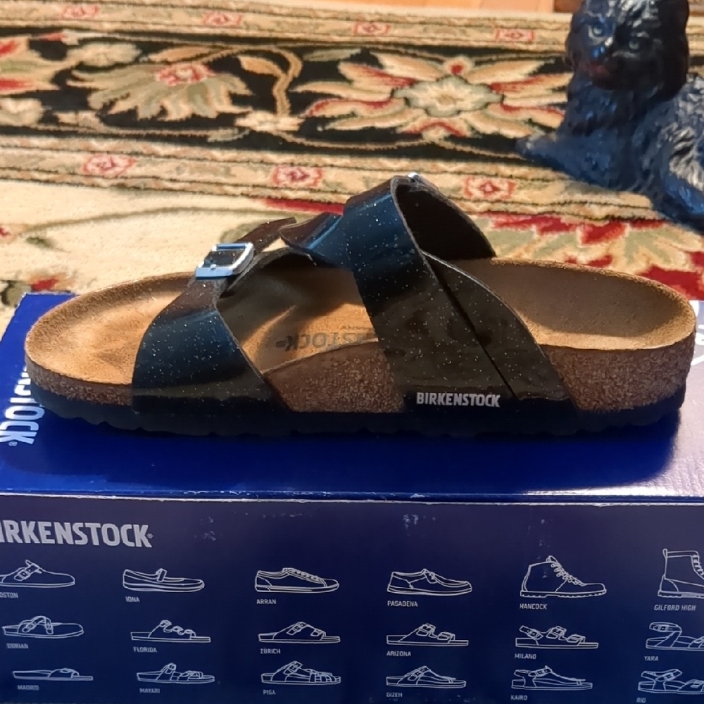 Birkenstock Salina Black Sandals with Adjustable Straps & Cork Footbed Size 37N - Picture 9 of 12